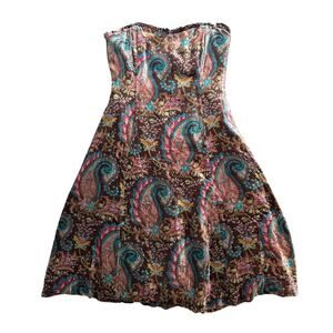 Shoshanna Vintage Paisley Strapless Dress 4